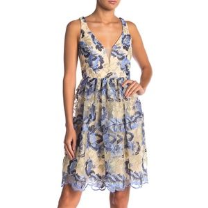 Marina Embroidered Floral Fit & Flare Dress